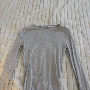 Garage Heather Gray Crewneck Long Sleeve Top